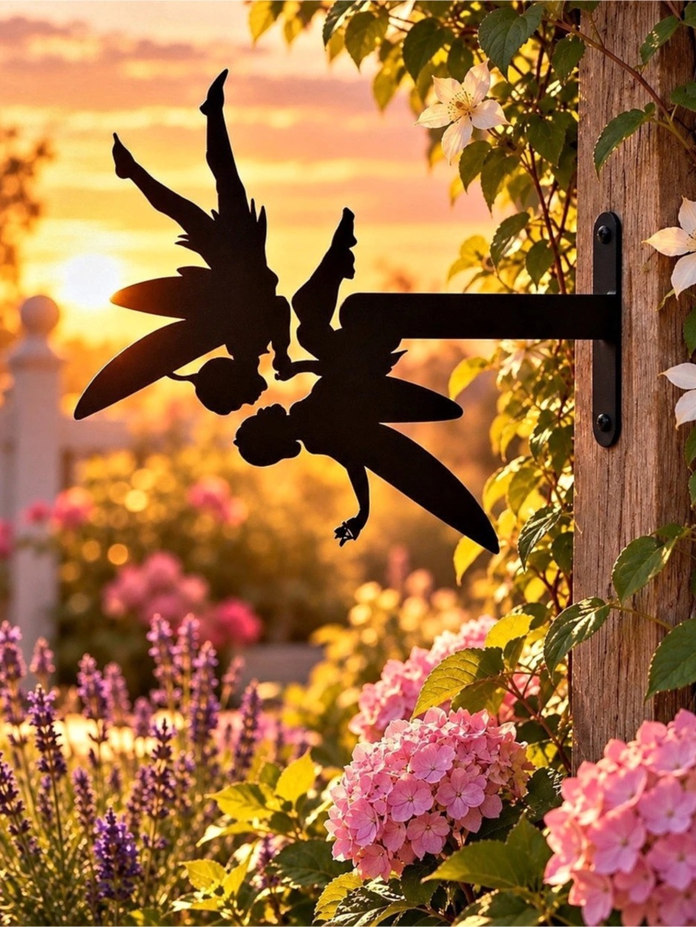 Black Fairy Wall Garden Decor